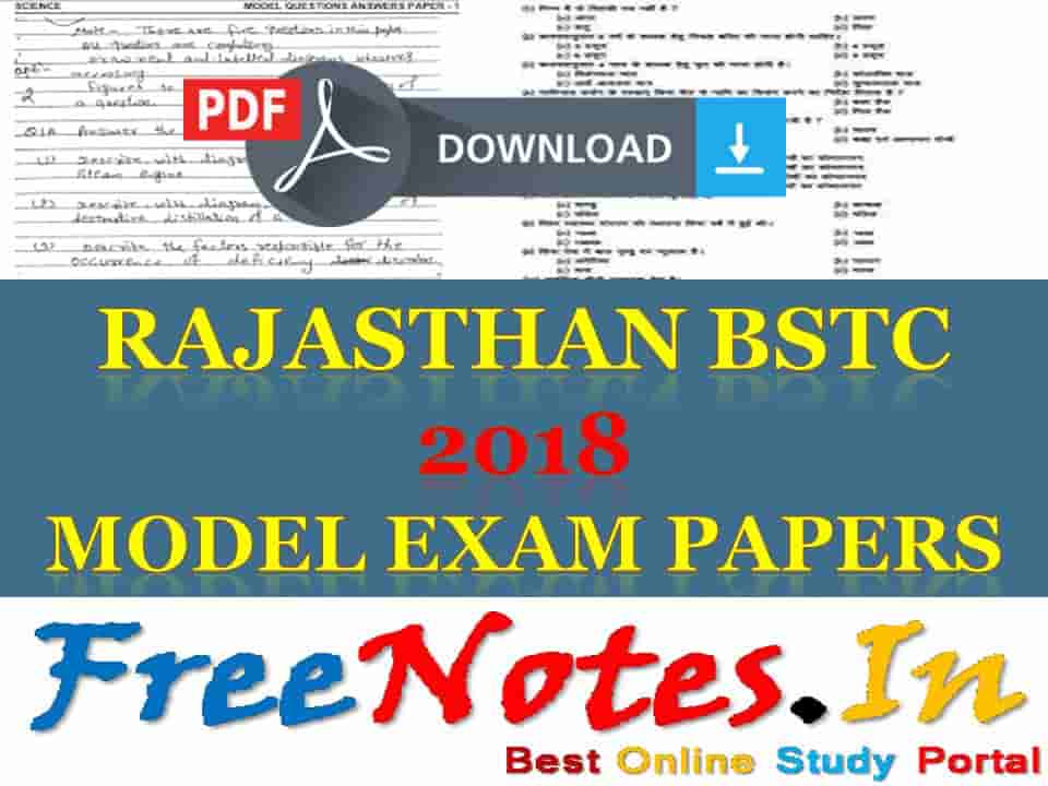 Rajasthan BSTC 2018 Model Exam Papers