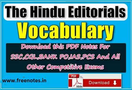 The Hindu Editorials Vocabulary 800 Words PDF download