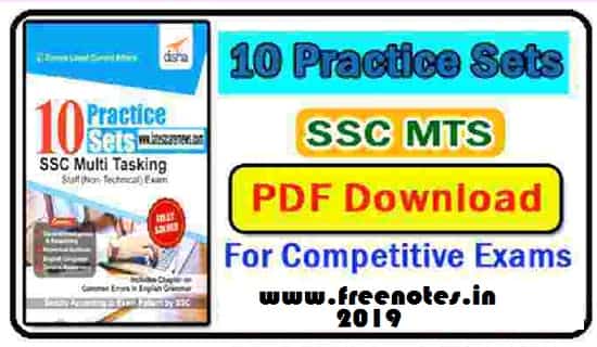 Disha Practice Sets For SSC MTS PDF Book 2019