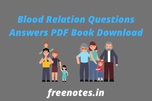Blood Relation Questions Answers PDF Book Download