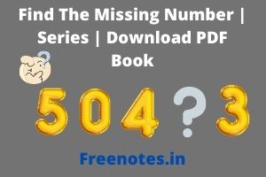 Find The Missing Number _ Series _ Download PDF Book