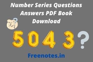 Number Series Questions Answers PDF Book Download