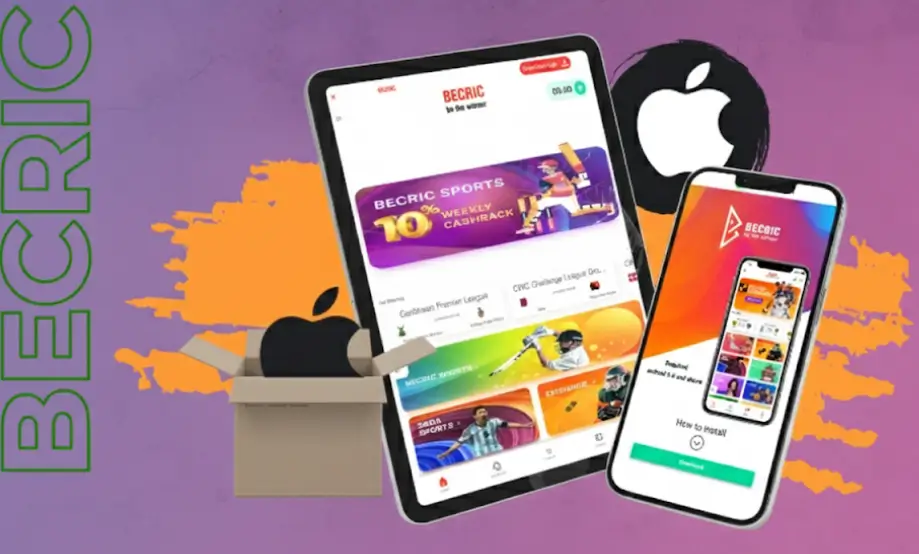 Step-by-step visual guide on how to download and install the Becric app for iOS devices