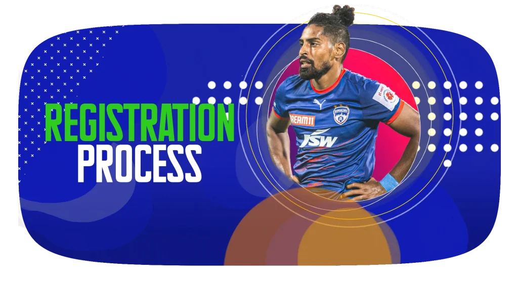 Step-by-step tutorial graphic on how to complete the Becric sign-up process for users in India
