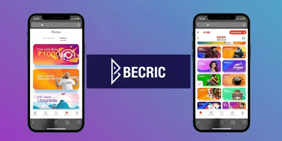 Promotional banner for the Becric mobile app