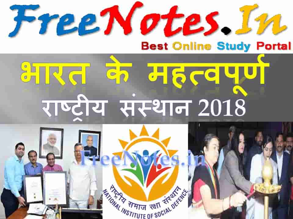 Important National Institutes India 2018