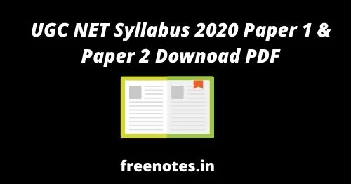 UGC NET Syllabus 2020 Paper 1 Downoad PDF