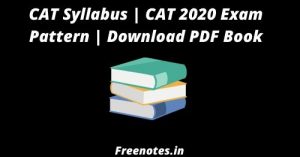 CAT Syllabus  CAT 2020 Exam Pattern  Download PDF Book