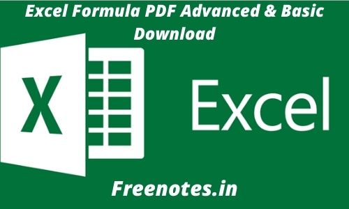 Excel Formula PDF Advanced & Basic In Hindi Download