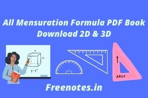Mensuration formula PDF Book 2D & 3D