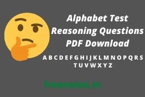 Alphabet Test Reasoning Questions PDF Download