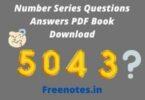 Number Series Questions Answers PDF Book Download