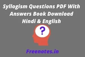 Syllogism Questions PDF With Answers Book Download