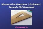 Mensuration Questions Problems Formula PDF Download