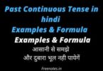 Past Continuous Tense in hindi Examples & Formula