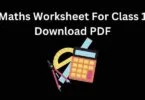 Maths Worksheet For Class 1 Download PDF