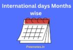 International days Months wise